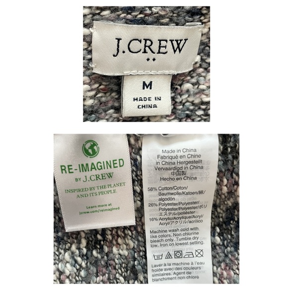 J.Crew Women's Textured Marled Blue & Pink Cardigan - Size Medium - Picture 6 of 8